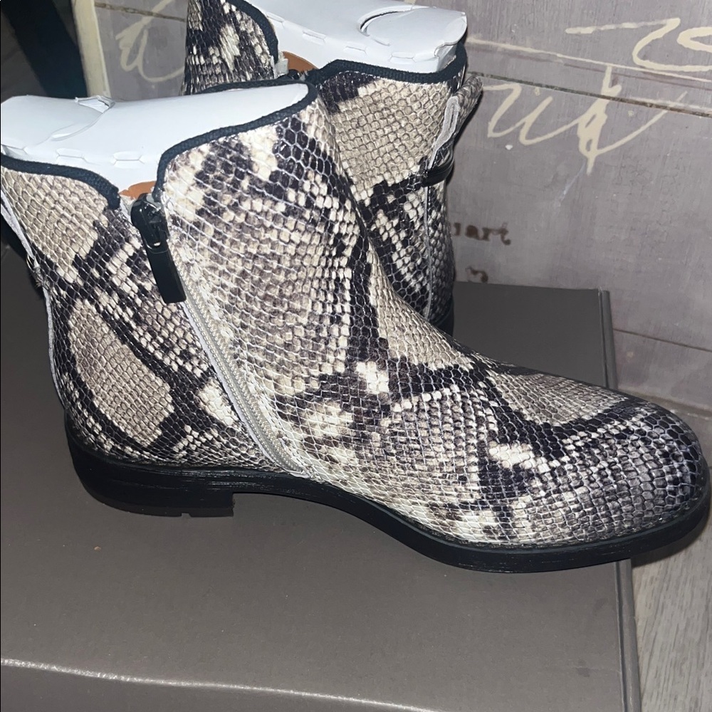 Franco Sarto Snake Print Ankle Booties - Picture 6 of 6